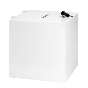Skarbonka, urna z plexi 30x30x30 cm - plexi biała 5 mm
