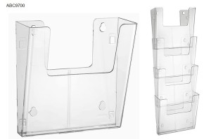 System wieszanych kieszeni na ulotki A4 pion - komplet 4 sztuk