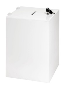 Skarbonka, urna z plexi 20x20x30 cm - plexi biała 5 mm