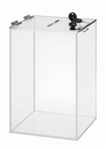 Skarbonka, urna z plexi 20x20x30 cm - plexi 4 mm