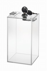 OUTLET - Skarbonka, urna z plexi 10x10x18 cm - plexi 3 mm