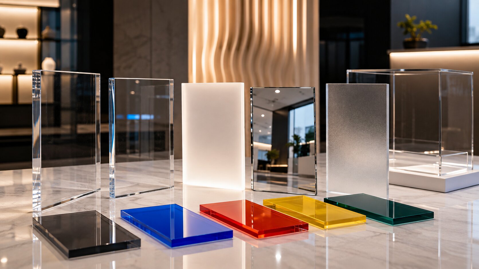 Rodzaje plexi - XT, GS, opal, lustrzana, mrożona i barwiona